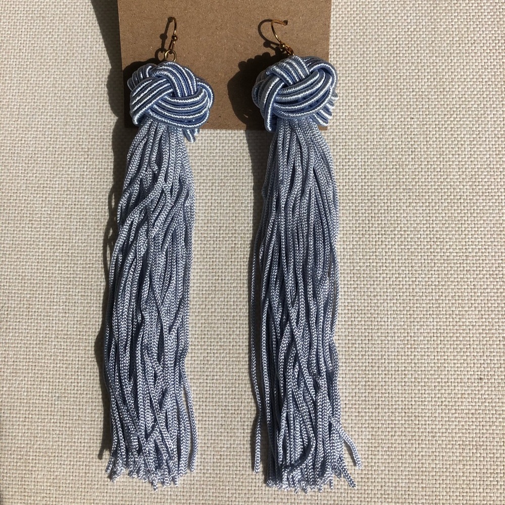 🎉🎉HOST PICK 🎉🎉 Light Blue Knot Tassel Earrings